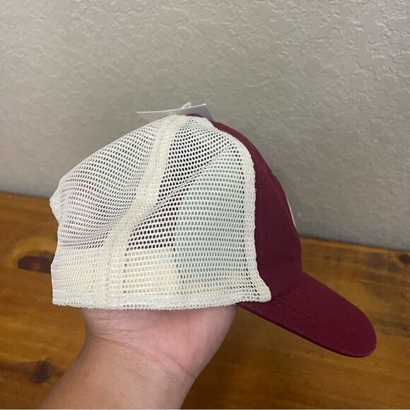 NWT LIFE IS GOOD Trucker Hat SnapBack Burgundy/Beige - Picture 3 of 7
